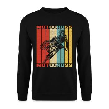 Motocross - Unisex Sweatshirt - black - Front - Alina (178cm) & Michal (187cm)