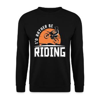 Motocross Motorrad Biker Dirt Bike - Unisex Pullover - Schwarz - Vorne - Alina (178cm) & Michal (187cm)