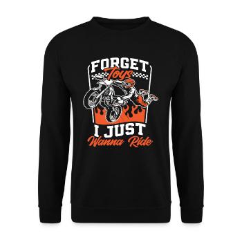 Motocross Dirt Bike Kinder Jungs - Unisex Pullover - Schwarz - Vorne - Alina (178cm) & Michal (187cm)