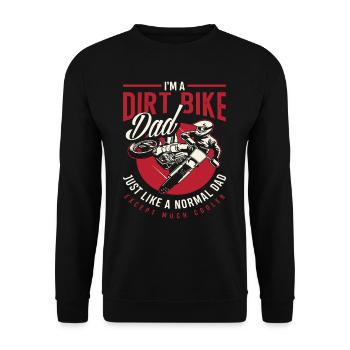 Motocross Papa Dirt Bike Vater - Unisex Pullover - Schwarz - Vorne - Alina (178cm) & Michal (187cm)