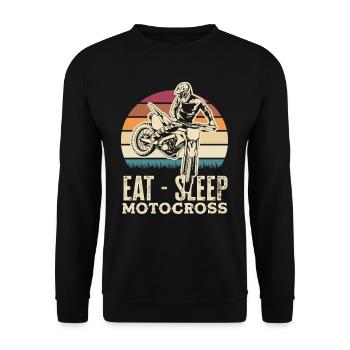 Motocross Kindermotocross Matsch - Unisex Pullover - Schwarz - Vorne - Alina (178cm) & Michal (187cm)