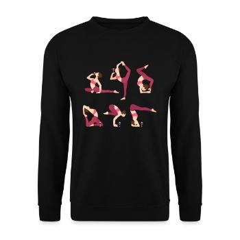 Yoga du vin - Sweat-shirt Unisexe - noir - Devant - Alina (178cm) & Michal (187cm)