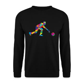 Low Poly Bowler Polygon Bowling - Unisex Sweatshirt - black - Front - Alina (178cm) & Michal (187cm)