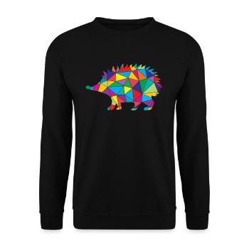 Hedgehog Polygon Low Poly Animal - Unisex Sweatshirt - black - Front - Alina (178cm) & Michal (187cm)