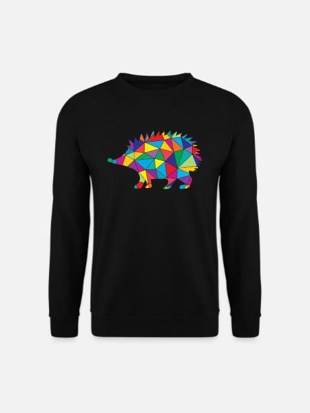 Igel Polygon Low Poly Tier - Unisex Pullover - Schwarz