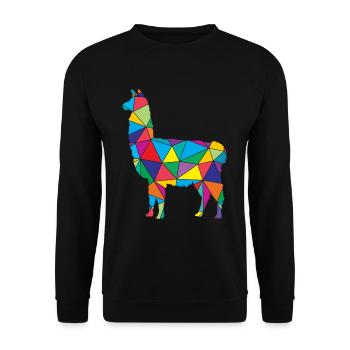 Lama Polygon Low Poly Tier - Sweat-shirt Unisexe - noir - Devant - Alina (178cm) & Michal (187cm)