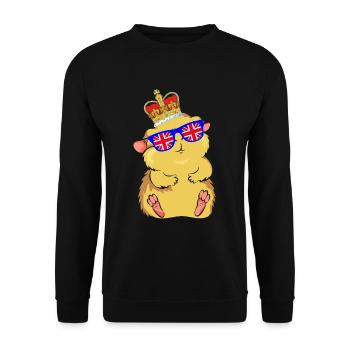Hamster Queen Elizabeth II British Crown - Unisex Sweatshirt - black - Front - Alina (178cm) & Michal (187cm)