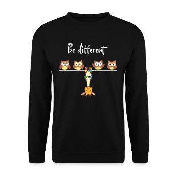 Be Different Giraffe Puzzle Autismus - Unisex Pullover - Schwarz - Vorne - Alina (178cm) & Michal (187cm)