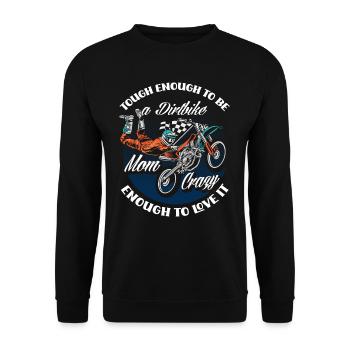 Stolze Motocross Dirt Bike Mama - Unisex Pullover - Schwarz - Vorne - Alina (178cm) & Michal (187cm)