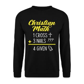 Pastor Pastor Christian Mathematics - Unisex Sweatshirt - black - Front - Alina (178cm) & Michal (187cm)