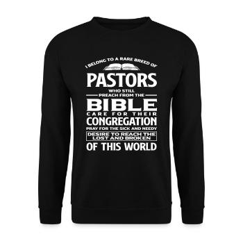 Pfarrer Pastor Bible Christlich Christentum - Unisex Pullover - Schwarz - Vorne - Alina (178cm) & Michal (187cm)