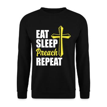Pasteur Pasteur Alimentation Sommeil Prédication - Sweat-shirt Unisexe - noir - Devant - Alina (178cm) & Michal (187cm)