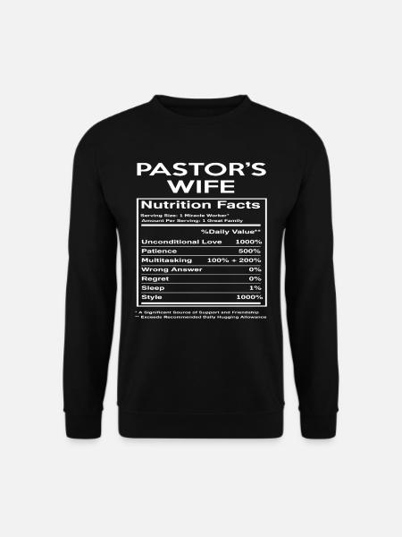 Ehefrau Pastor Nährwertangaben - Unisex Pullover - Schwarz