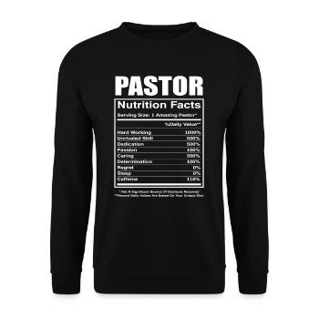 Pastor Pastor Nutritional Information - Unisex Sweatshirt - black - Front - Alina (178cm) & Michal (187cm)