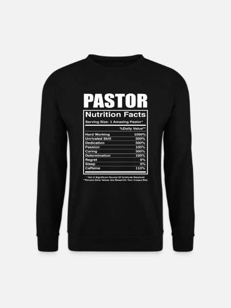 Pfarrer Pastor Nährwertangaben - Unisex Pullover - Schwarz