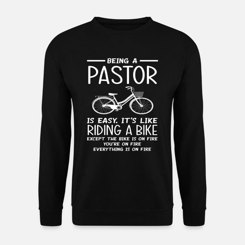 Pfarrer Pastor Fahrrad Spruch Predigen - Unisex Pullover - Schwarz
