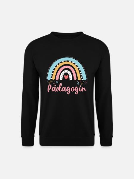 Pädagogin Regenbogen Erzieherin Kindergärtnerin - Unisex Pullover - Schwarz