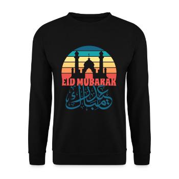 Eid Mubarak Ramadan Fasting Islam Mosque Muslim - Unisex Sweatshirt - black - Front - Alina (178cm) & Michal (187cm)