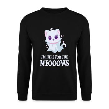 Chaton fantôme mignon drôle d’Halloween - Sweat-shirt Unisexe - noir - Devant - Alina (178cm) & Michal (187cm)