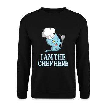 Chef Kitten Funny Cat Lovers Chef - Sweat-shirt Unisexe - noir - Devant - Alina (178cm) & Michal (187cm)