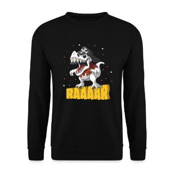 Dinosaur Pirate T-Rex Enfants Garçons et Filles - Sweat-shirt Unisexe - noir - Devant - Alina (178cm) & Michal (187cm)