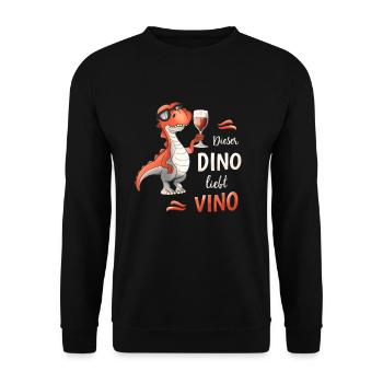 Ce Dino aime Vino drôle amateur de vin - Sweat-shirt Unisexe - noir - Devant - Alina (178cm) & Michal (187cm)