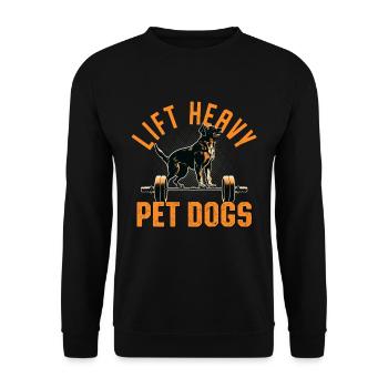 Weightlifting Bodybuilder Dog Lovers Gym - Unisex Sweatshirt - black - Front - Alina (178cm) & Michal (187cm)