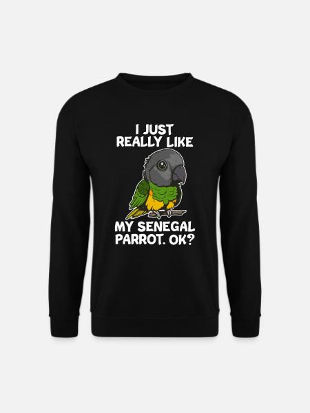 Senegalpapagei Mohrenkopfpapagei Papagei Kawaii - Unisex Pullover - Schwarz