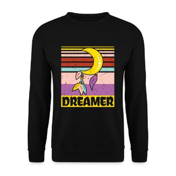 Dreamer Distressed Dreamcatcher - Unisex Pullover - Schwarz - Vorne - Alina (178cm) & Michal (187cm)