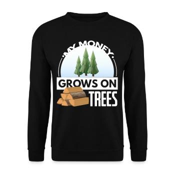 My Money Grows On Trees - Unisex Pullover - Schwarz - Vorne - Alina (178cm) & Michal (187cm)