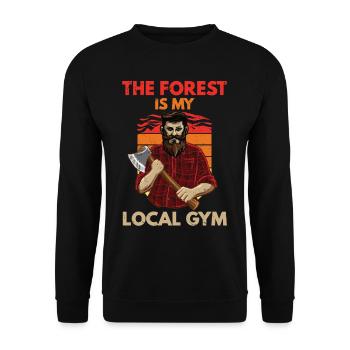 The Forst Is My Local Gym - Unisex Pullover - Schwarz - Vorne - Alina (178cm) & Michal (187cm)