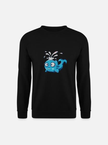 Niedlicher Wal Lustiger Meeresbewohner Unterwasser - Unisex Pullover - Schwarz