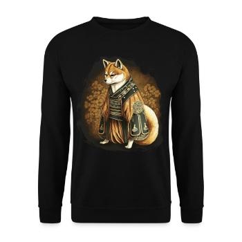 Japan Shiba Inu Hund - Unisex Pullover - Schwarz - Vorne - Alina (178cm) & Michal (187cm)