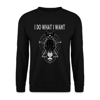 Propre volonté Occulte Chat Amant Satan Goth - Sweat-shirt Unisexe - noir - Devant - Alina (178cm) & Michal (187cm)