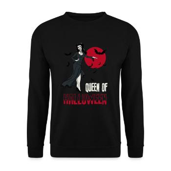 Halloween Queen Gothic Pin Up Vampire Woman - Unisex Sweatshirt - black - Front - Alina (178cm) & Michal (187cm)