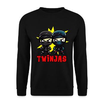 Twinjas Ninja Twins Funny siblings Boys - Unisex Sweatshirt - black - Front - Alina (178cm) & Michal (187cm)