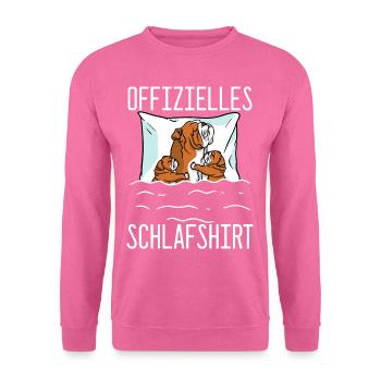 Offizielles Schlafshirt Hund Schlafanzug Bulldogge - Unisex Pullover - Pink - Vorne