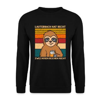 Lauterbach hat recht 2 Dosen reichen nicht - Unisex Pullover - Schwarz - Vorne - Alina (178cm) & Michal (187cm)
