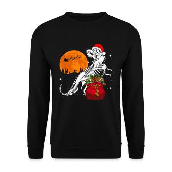 Dinosaure T-Rex Lune Noël - Sweat-shirt Unisexe - noir - Devant - Alina (178cm) & Michal (187cm)