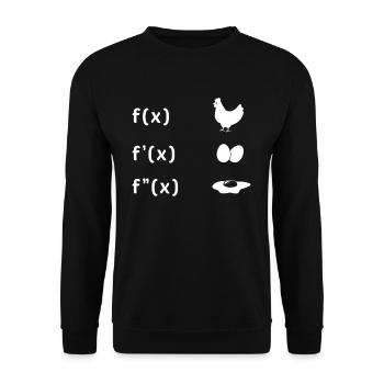 Derivative Function Chicken Egg Fried Egg Maths - Unisex Sweatshirt - black - Front - Alina (178cm) & Michal (187cm)
