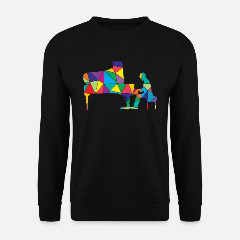 Piano Polygon Funny Piano - Unisex Sweatshirt - black