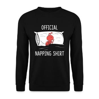 Official Napping Shirt Ant Pajama Sleeping Ant - Unisex Pullover - Schwarz - Vorne - Alina (178cm) & Michal (187cm)