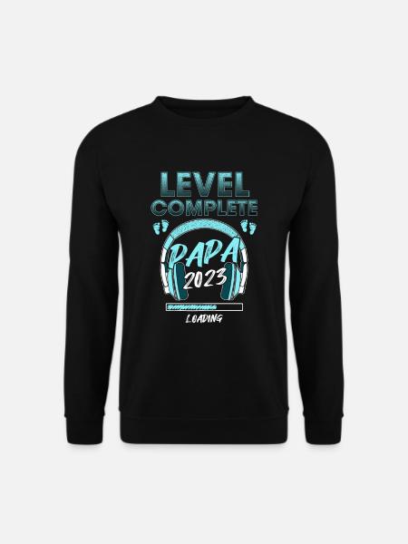 Level Complete PAPA 2023 Loading Werdender Papa - Unisex Pullover - Schwarz