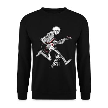 Skeleton Guitar Cat - Unisex Sweatshirt - black - Front - Alina (178cm) & Michal (187cm)