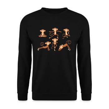 Yoga Monkey Meditation Monkey Doing Yoga Exercises - Unisex Sweatshirt - black - Front - Alina (178cm) & Michal (187cm)