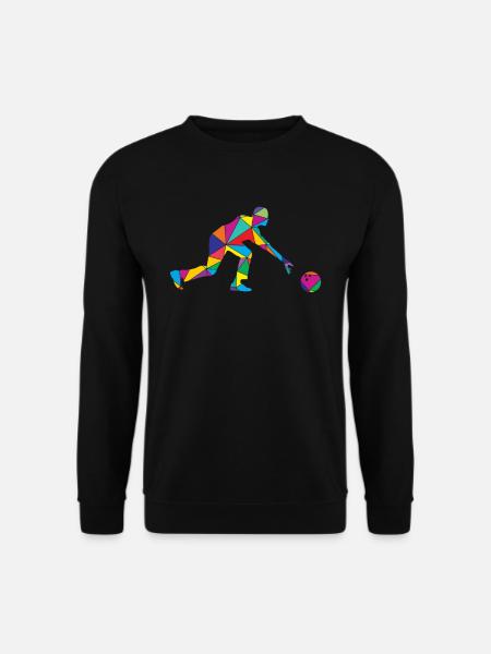 Low Poly Kegler Polygon Bowling - Unisex Pullover - Schwarz