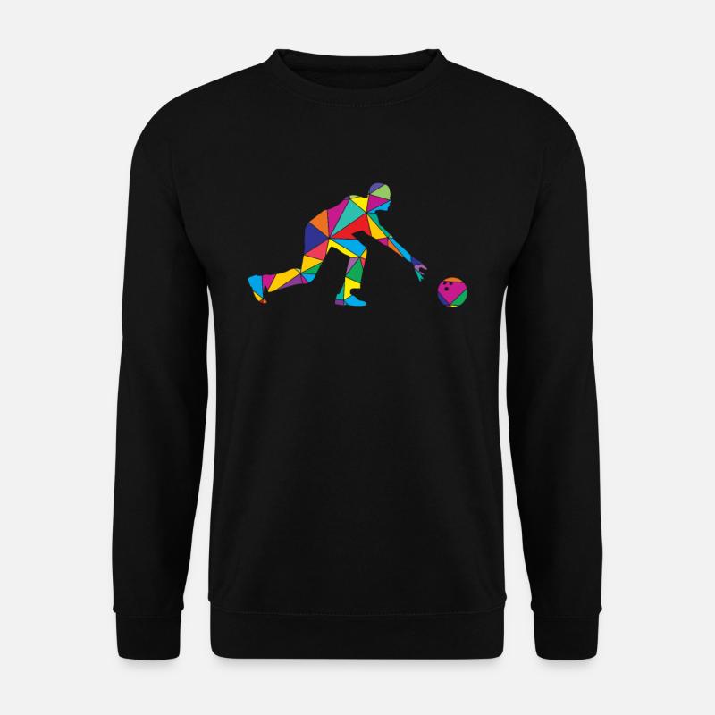 Low Poly Bowler Polygon Bowling - Sweat-shirt Unisexe - noir