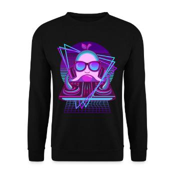 Vaporwave Avocado DJ Pult Avocado - Unisex Pullover - Schwarz - Vorne - Alina (178cm) & Michal (187cm)