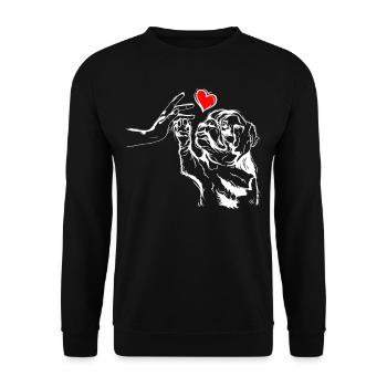 Bulldog Love Dogs High Five - Sweat-shirt Unisexe - noir - Devant - Alina (178cm) & Michal (187cm)