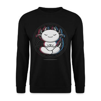 Namaste Axolotl Mandala Lotus Meditation Axolotl - Unisex Sweatshirt - black - Front - Alina (178cm) & Michal (187cm)